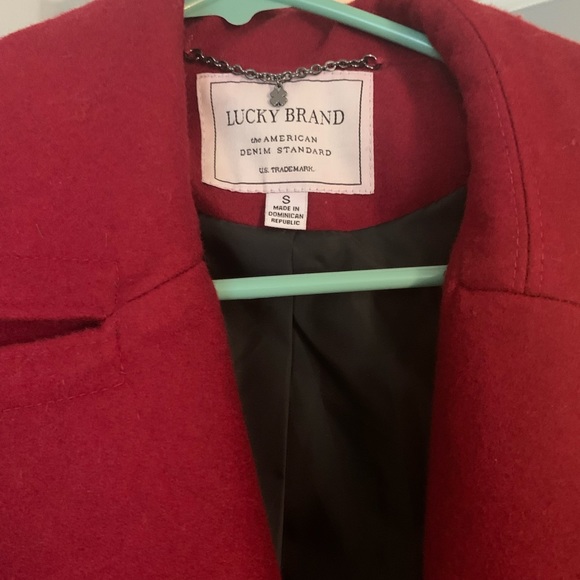 Red Lucky Brand wool coat - Picture 2 of 2